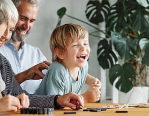 grandchild family child grandparent grandfather grandmother grandson boy fun portrait game playing...