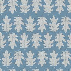 Vector oak leaf seamless pattern. Scandinavian minimalistic style textile design