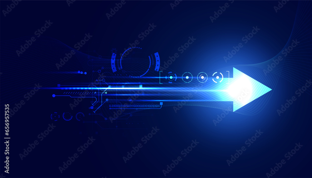 Wall mural abstract technology hi tech background concept speed movement motion blur moving fast in the light.