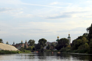Obraz premium River, summer, evening landscape. 