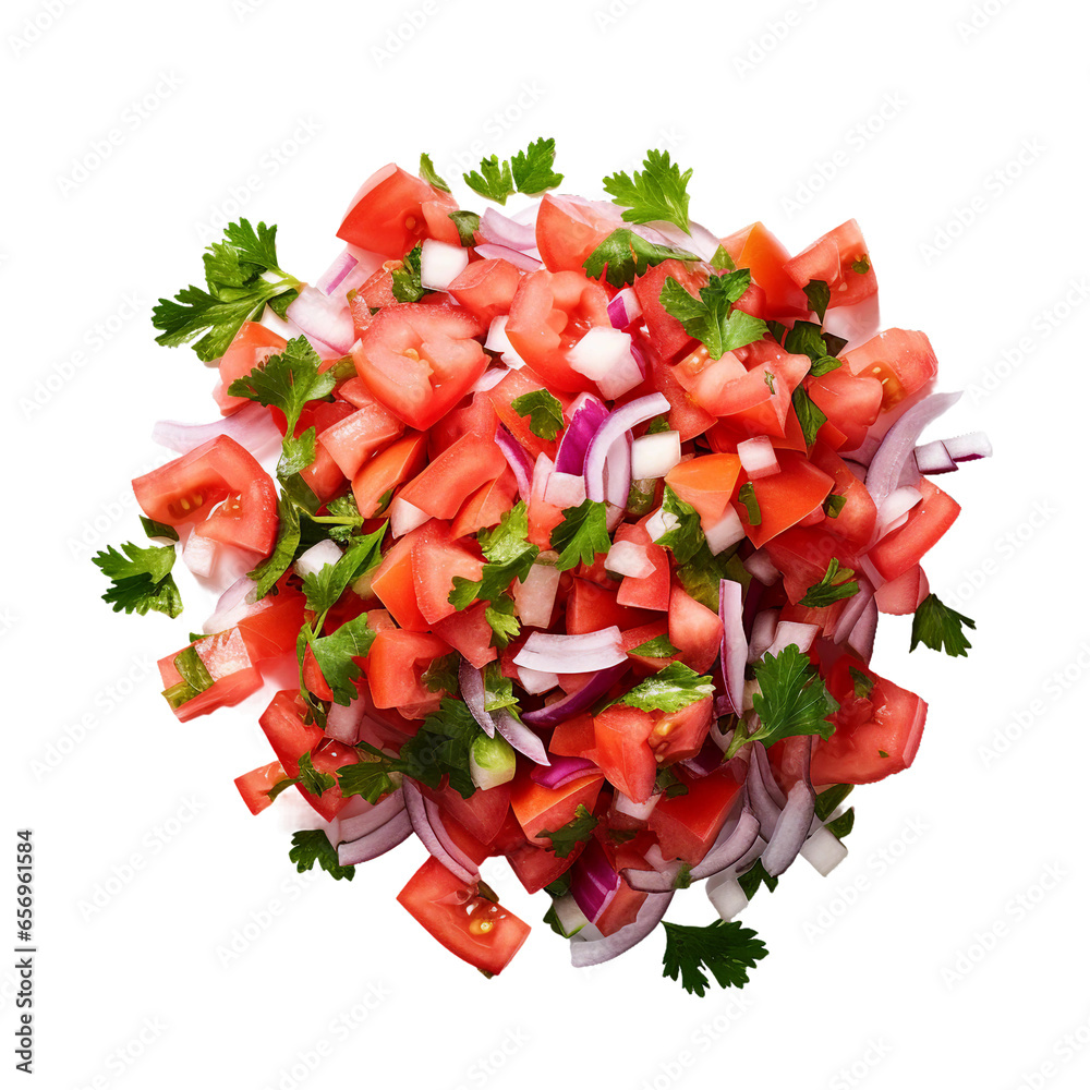 Wall mural pico de gallo, transparent background, isolated image, generative ai