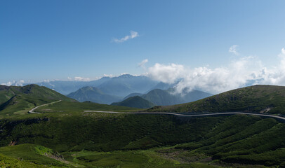 Fototapeta premium 乗鞍岳に続く道