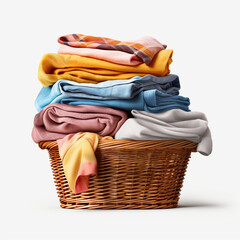 stack of clothes in basket