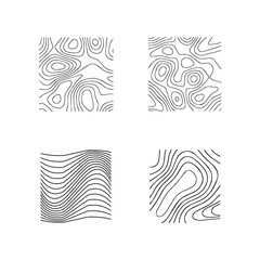 Topography Pattern Square Icon. Seamless Concept. Isolated  Vector. 