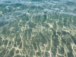 Fototapeta na wymiar Transparent sea water, crystal sea water, natural azure sea water background