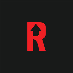 letter R and arrow logo icon template - obrazy, fototapety, plakaty