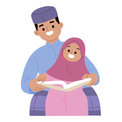 reading the holy Quran with father