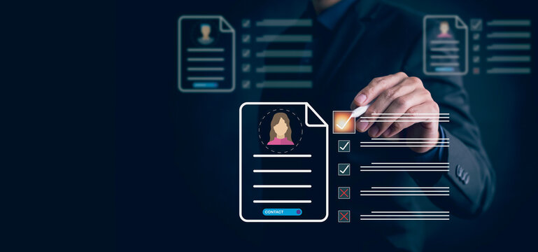 Checklist and clipboard task documentation management Online survey, form checklist by laptop computer, Document Management Checking System, online documentation database,Rating job applicants