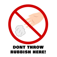 no litter no rubbish sign dont throw rubbish here sign with colour and words illustration png