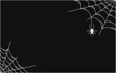 spider web halloween frame on black background