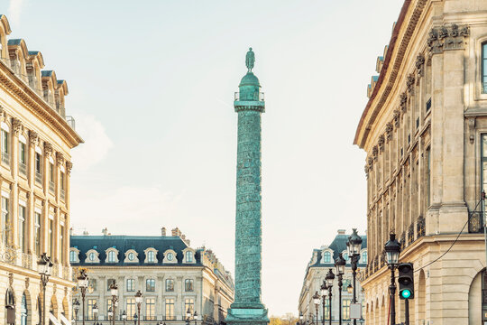 France, Ile-De-France, Paris, Colonne Vendome at Place Vendome square