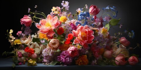 Obraz na płótnie Canvas Abstract floral background, generative ai