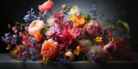 Obraz na płótnie Canvas Abstract floral background, generative ai