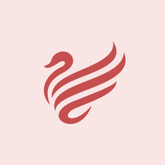 Modern Beauty Swan Logo Vector Illustration