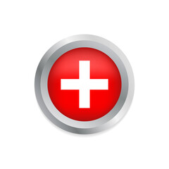 Medical sign shiny button. Isolated on white background. Vector illustration
