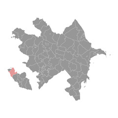 Sharur district map, administrative division of Azerbaijan.