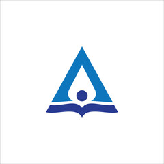 Fototapeta premium triangle pen and book logo vector
