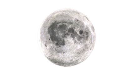 moon on transparent background, png format