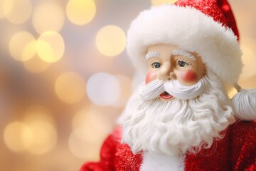 Santa Claus on blurred lights background