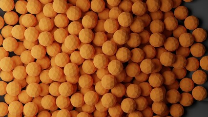 close up of faceted 3d spheres made in blender