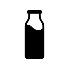 Milk Bottle Flat Icon Isolated Vector Illustration