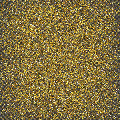 Gold glittering dust on transparent backdrop