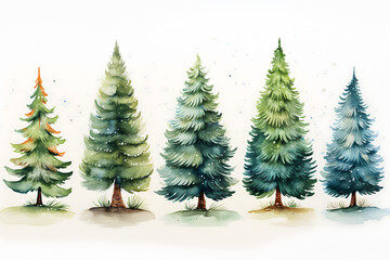 Obraz premium christmas tree decorations, santa claus with gifts, snowman in the snow, christmas gift boxes 
