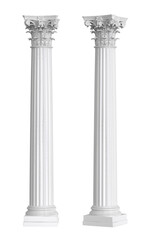 Marble antique columns and pillars of roman and greek architecture elements. Png transparency - obrazy, fototapety, plakaty