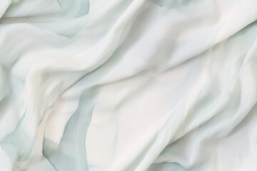 Delicate and subtle wavy linen fabric texture in light green and light blue. - obrazy, fototapety, plakaty