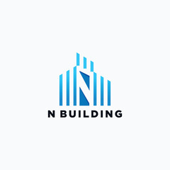 Building logo design template with art logo vector