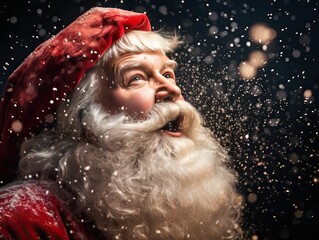 Santa Clause, Christmas Eve, magical scene, Generative AI
