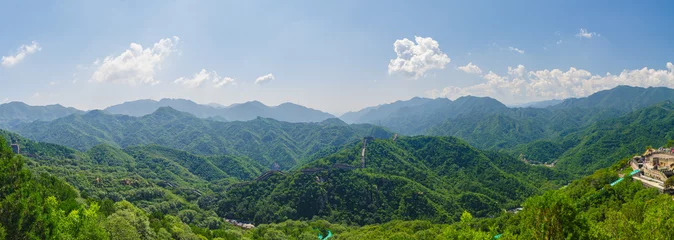 Wandcirkels aluminium Beijing Badaling Great Wall scenery © Hao