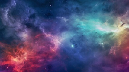 Colorful space galaxy and cloud with star field. - obrazy, fototapety, plakaty