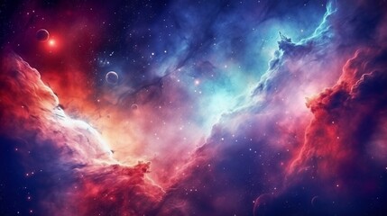 Obraz na płótnie Canvas Space galaxies, nebula, and stars in dark background
