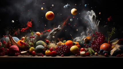 Umami Universe: A cosmic expanse adorned with umami-rich morsels, suspended in an infinite sea of flavor.