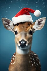 Christmas deer displayed on a blue background