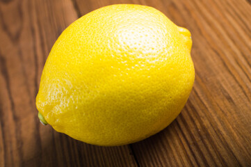 Citrus fruit. Ripe yellow lemon