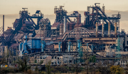 Azovstal plant destroyed during the war in Mariupol Ukraine
