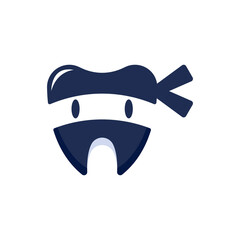 dental ninja negative space logo