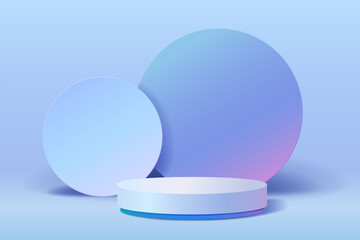 3D abstract holographic futuristic scene for mockup product presentation background