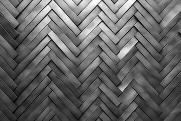 Futuristic 3D herringbone wall background with polished concrete tiles. Generative AI