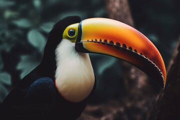 Naklejka premium Toucan bird tropical. Colombia nature wild. Generate Ai