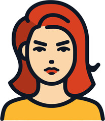 Female face in a bad mood, sad and annoyed 