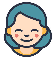 The face of a joyful, happy, gentle woman 