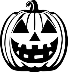 Jack o lantern halloween, black and white illustration of a Halloween pumpkin 