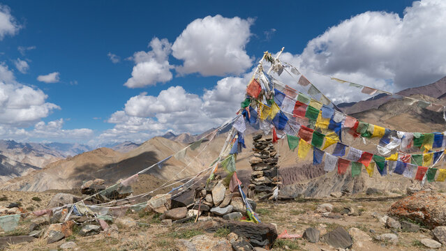 Prayer flags in the himalayas (Ladakh, India)