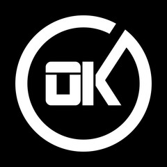 OK letter logo design on black background Initial Monogram Letter OK Logo Design Vector Template.
