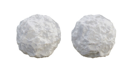 Snowball 3d render isolated, winter snowball 3d render isolated