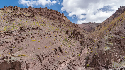 Beautiful mountain wilderness landscape in the Indian Himalayans of Ladakh