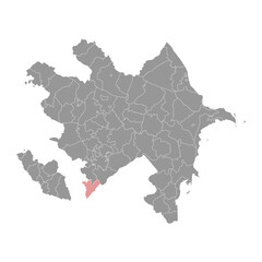 Fototapeta premium Zangilan district map, administrative division of Azerbaijan.